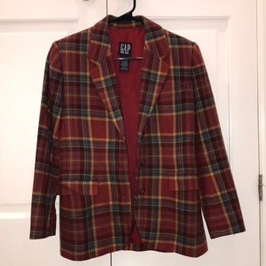 Women’s Wool Red Plaid Blazer